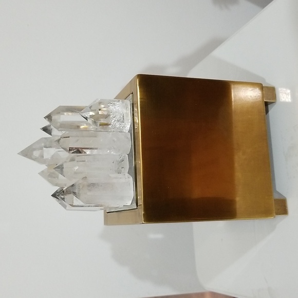 Real Clear Quartz Crystals and Brass Box With Light/Table Lamp - Picture 5 of 7